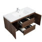 Aurora 48" Smokey Walnut Wall Hung Bathroom Vanity with White Acrylic Countertop