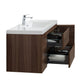 Aurora 48" Smokey Walnut Wall Hung Bathroom Vanity with White Acrylic Countertop