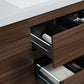 Aurora 48" Smokey Walnut Wall Hung Bathroom Vanity with White Acrylic Countertop