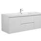 Aurora 60" Glossy Polar White Wall Hung Single Sink Bathroom Vanity with White Acrylic Countertop