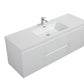 Aurora 60" Glossy Polar White Wall Hung Single Sink Bathroom Vanity with White Acrylic Countertop