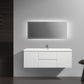 Aurora 60" Glossy Polar White Wall Hung Single Sink Bathroom Vanity with White Acrylic Countertop