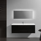 Aurora 60" Matte Midnight Black Wall Hung Single Sink Bathroom Vanity with White Acrylic Countertop