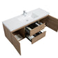 Aurora 60" Sonoma Oak Wall Hung Single Sink Bathroom Vanity with White Acrylic Countertop