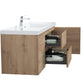 Aurora 60" Sonoma Oak Wall Hung Single Sink Bathroom Vanity with White Acrylic Countertop