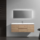 Aurora 60" Sonoma Oak Wall Hung Single Sink Bathroom Vanity with White Acrylic Countertop