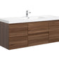 Aurora 60" Smokey Walnut Wall Hung Single Sink Bathroom Vanity with White Acrylic Countertop