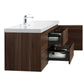 Aurora 60" Smokey Walnut Wall Hung Single Sink Bathroom Vanity with White Acrylic Countertop