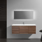 Aurora 60" Smokey Walnut Wall Hung Single Sink Bathroom Vanity with White Acrylic Countertop