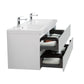 Aurora 60" Glossy Polar White Wall Hung Double Sink Bathroom Vanity with White Acrylic Countertop