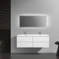 Aurora 60" Glossy Polar White Wall Hung Double Sink Bathroom Vanity with White Acrylic Countertop