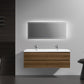 Aurora 60" Smokey Walnut Wall Hung Double Sink Bathroom Vanity with White Acrylic Countertop