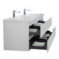 Aurora 72" Glossy Polar White Wall Hung Double Sink Bathroom Vanity with White Acrylic Countertop