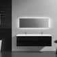 Aurora 72" Matte Midnight Black Wall Hung Double Sink Bathroom Vanity with White Acrylic Countertop