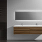 Aurora 84" Smokey Walnut Wall Hung Double Sink Bathroom Vanity with White Acrylic Countertop