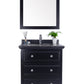 Luna 30" Espresso Bathroom Vanity with Black Wood Marble Countertop