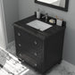 Luna 30" Espresso Bathroom Vanity with Black Wood Marble Countertop