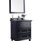 Luna 30" Espresso Bathroom Vanity with Black Wood Marble Countertop