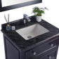 Luna 30" Espresso Bathroom Vanity with Black Wood Marble Countertop