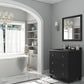 Luna 30" Espresso Bathroom Vanity with Black Wood Marble Countertop