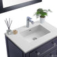 Luna 30" Espresso Bathroom Vanity with Matte White VIVA Stone Solid Surface Countertop