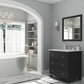 Luna 30" Espresso Bathroom Vanity with Matte White VIVA Stone Solid Surface Countertop