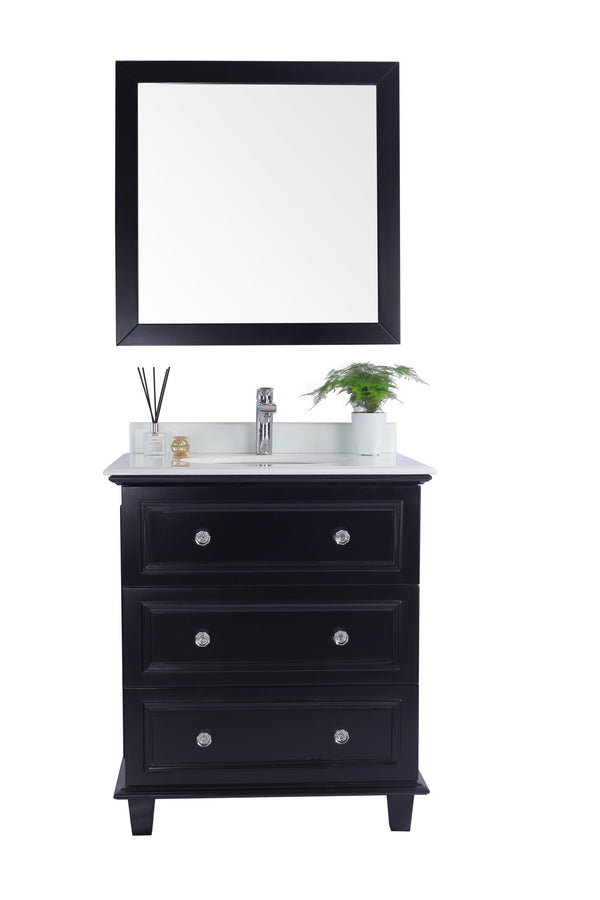 Luna 30 Espresso Bathroom Vanity with Pure White Phoenix Stone Countertop