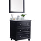 Luna 30" Espresso Bathroom Vanity with Pure White Phoenix Stone Countertop