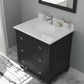 Luna 30" Espresso Bathroom Vanity with Pure White Phoenix Stone Countertop