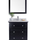 Luna 30" Espresso Bathroom Vanity with White Carrara Marble Countertop