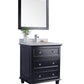 Luna 30" Espresso Bathroom Vanity with White Carrara Marble Countertop