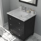 Luna 30" Espresso Bathroom Vanity with White Carrara Marble Countertop