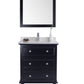 Luna 30" Espresso Bathroom Vanity with White Quartz  Countertop