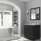 Luna 30" Espresso Bathroom Vanity with White Quartz  Countertop