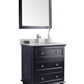 Luna 30" Espresso Bathroom Vanity with White Quartz  Countertop