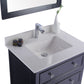 Luna 30" Espresso Bathroom Vanity with White Quartz  Countertop