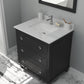 Luna 30" Espresso Bathroom Vanity with White Quartz  Countertop