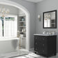 Luna 30" Espresso Bathroom Vanity with White Stripes Marble Countertop