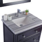 Luna 30" Espresso Bathroom Vanity with White Stripes Marble Countertop