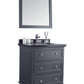 Luna 30" Maple Grey Bathroom Vanity with Black Wood Marble Countertop