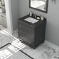 Luna 30" Maple Grey Bathroom Vanity with Black Wood Marble Countertop