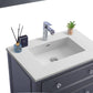 Luna 30" Maple Grey Bathroom Vanity with Matte White VIVA Stone Solid Surface Countertop