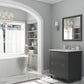 Luna 30" Maple Grey Bathroom Vanity with Matte White VIVA Stone Solid Surface Countertop