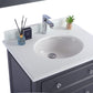 Luna 30" Maple Grey Bathroom Vanity with Pure White Phoenix Stone Countertop