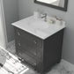 Luna 30" Maple Grey Bathroom Vanity with Pure White Phoenix Stone Countertop