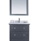 Luna 30" Maple Grey Bathroom Vanity with White Carrara Marble Countertop