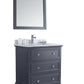 Luna 30" Maple Grey Bathroom Vanity with White Carrara Marble Countertop