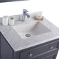 Luna 30" Maple Grey Bathroom Vanity with White Carrara Marble Countertop