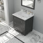 Luna 30" Maple Grey Bathroom Vanity with White Carrara Marble Countertop