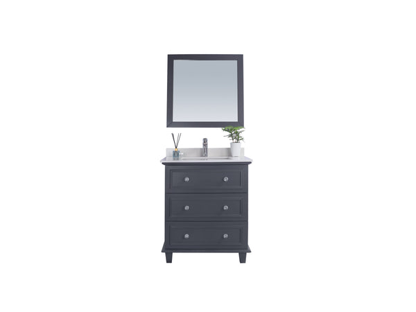 Luna 30 Maple Grey Bathroom Vanity with White Quartz Countertop